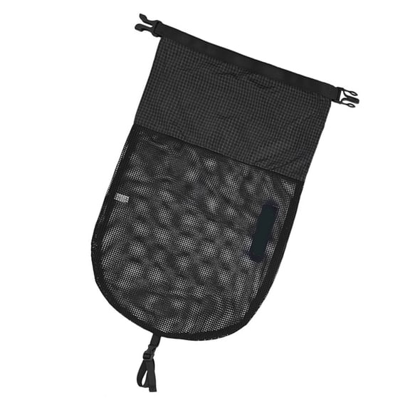 Regulable Roll Top Travel Shoe Storage Bag With Permeable Meshes And Secure Strap For Outdoor Gears Organization