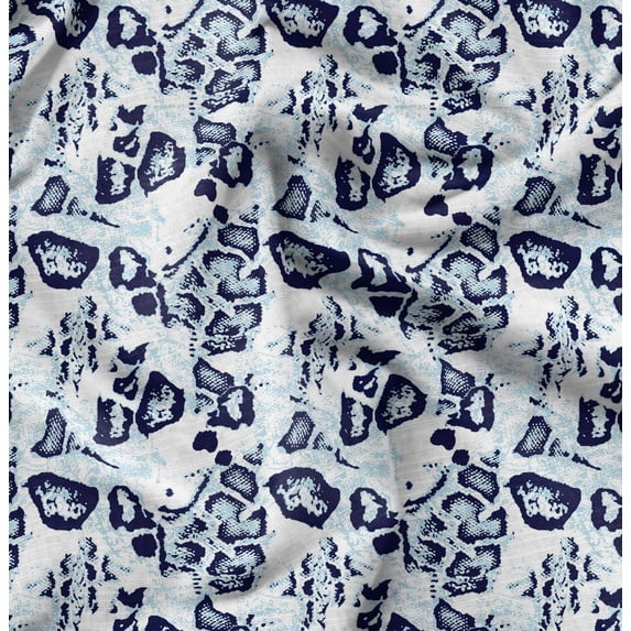 Soimoi Floral Print, Silk Fabric, Decor Sewing Fabric by The Yard 42 Inch Wide,Decorative Fabric for Shirts Suits Ties, Blue