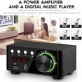 thumbnail image 2 of Amplificador Digital Bluetooth, amplificador de Audio HiFi Bluetooth 5,0 receptor AUX USB TF entrada de altavoces 50Wx2 para sistema Soledad Amplificador Bluetooth estéreo, 2 of 8