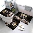 thumbnail image 2 of Black Praying Girl Shower Curtain Sets 4-Piece Bohemian Waterproof Polyester 72x72 Inch, Cultural Motif with Non-Slip Bath Mat & Toilet Cover, Includes 12 Hooks​, 2 of 6