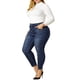 thumbnail image 2 of Jeans de mezclilla para mujer de talla grande Agnes Orinda, de tiro medio, elásticos, ajustados, casuales, 3X, azul, 2 of 8
