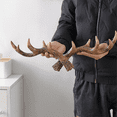 thumbnail image 4 of Vintage Deer Antlers Wall Hooks -28cm Wall Mounted Clothes Hanger Coat Rack Key Holder for Decorative Wall Hook,B, 4 of 6
