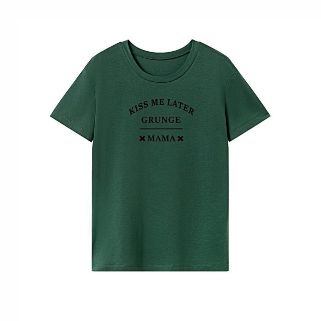 Camiseta de mujer Camiseta de cuello redondo Camiseta básica de recuerdo femenino ligero para la calle M