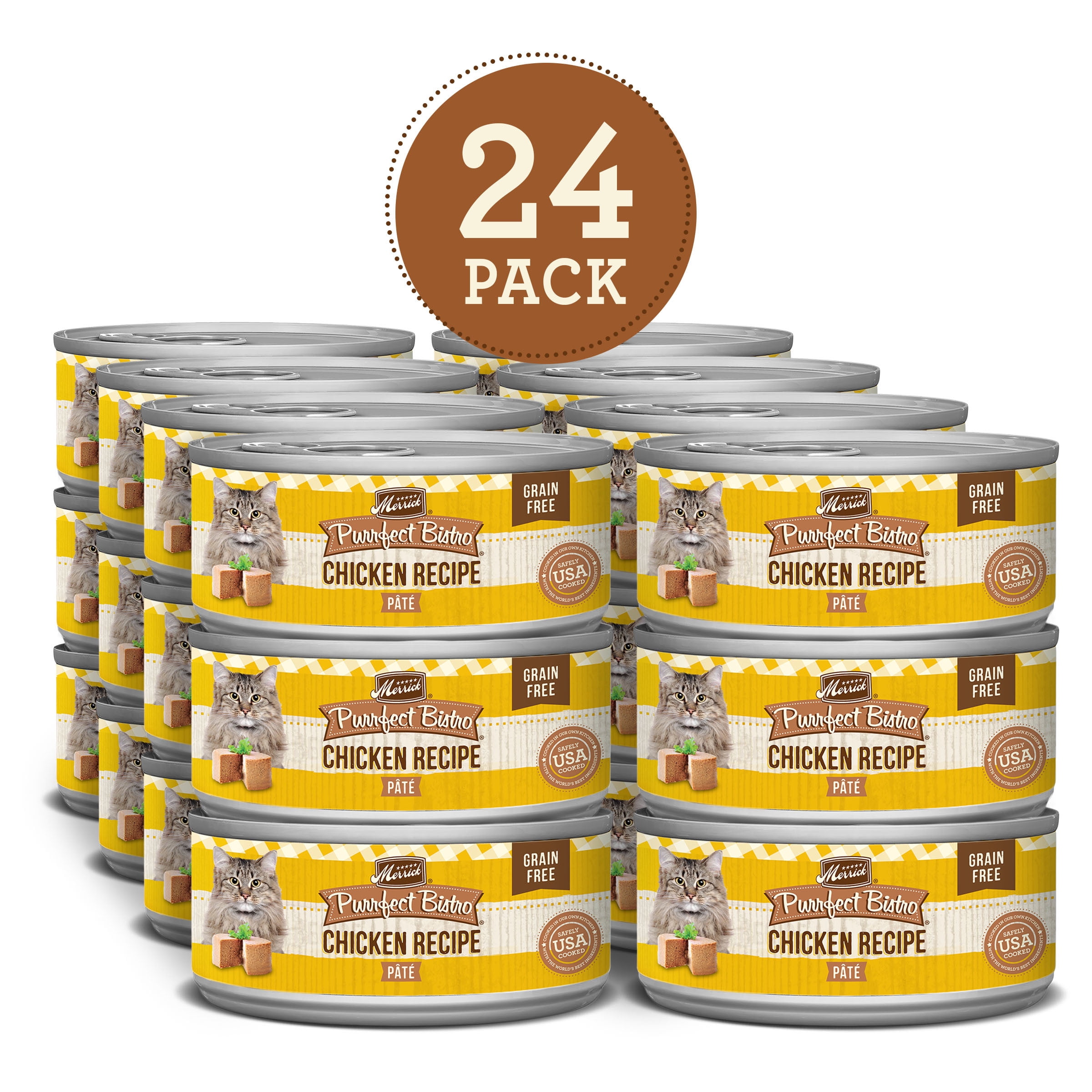 Merrick Purrfect Bistro Grain Free Chicken Recipe Adult Pate Wet Cat Food, 3 oz.