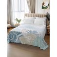 thumbnail image 3 of Queen Flat Sheet Only Blue Ocean Conch Starfish Coral Soft Microfiber Cooling Bedding Sheets Summer Nautical Shell Flat Bed Sheet for Hotel,Home Decor, 3 of 9