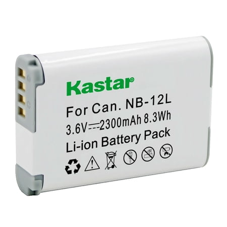Kastar 1-Pack NB12L Battery 3.6V 2300mAh Replacement for Canon NB-12L NB-12LH Battery Canon CB-2LG CB-2LGE Charger Canon PowerShot G1 X Mark II PowerShot N100 VIXIA mini X (LEGRIA mini X) Camera