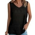 thumbnail image 2 of BLOCLOALO Camisole Tops for Women Flowy Tops for Women Womens Summer Tank Top for Women 2024 Trendy V Neck Crochet Sleeveless Shirts Sweater Vest Tank Top Loose Tank Tops Blouses Casual Black L, 2 of 5