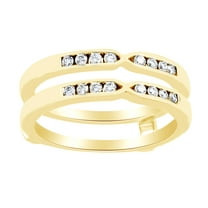 AFFY Round Shape White Diamond Ring Guard Enhancer In 14K Yellow Gold (0.25 Cttw)