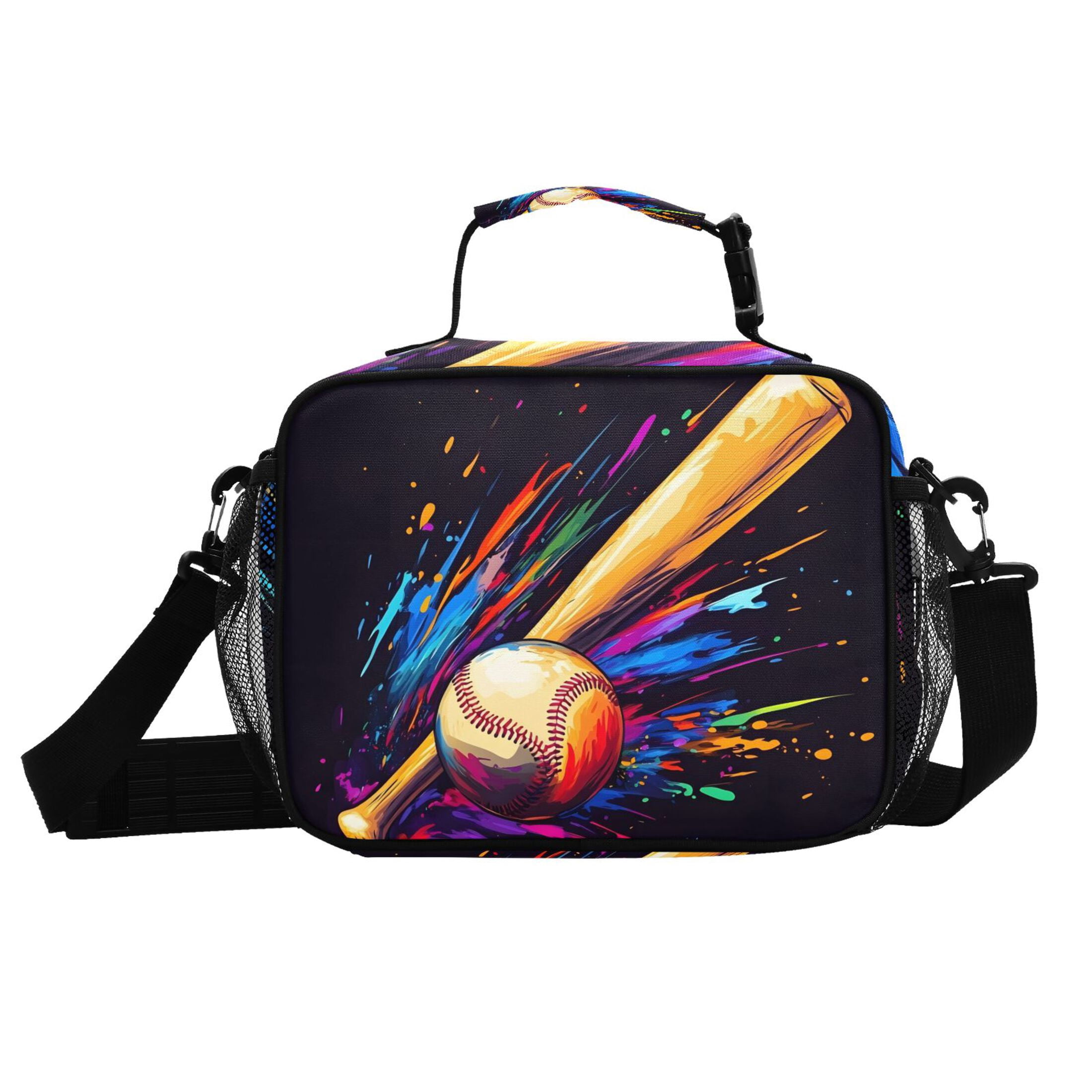 ALAZA Baseball Bat Lunch Box Insulated Cooler Bag Reusable Tote Bags Shoulder Strap