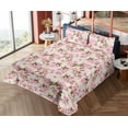 thumbnail image 4 of Ambesonne Cherry Blossom Fitted & Flat Sheet with Shams 4 Pcs Set, Bohemian Spring Art, King, Pale Pink Fawn Cream, 4 of 5