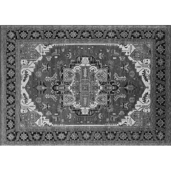 Ahgly Company Indoor Rectangle Oriental Gray Industrial Area Rugs, 2' x 3'
