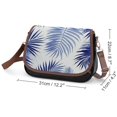 thumbnail image 2 of Blue Tropical Leaf Print Vintage Crossbody Bag For Women Medium Leather Hobo Bags Shoulder Bag Classic City Leather Satchels, 2 of 8