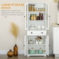 thumbnail image 4 of HOMCOM 63" Kitchen Pantry Storage Cabinet w/Adjustable Shelves Glass Door, 4 of 9