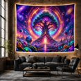 thumbnail image 6 of Cosmic Tree in Nebula with Celestial Portal and Floating Planets Mystical Fantasy for Space Enthusiasts Fantasy Art Decor Birthday Gift Tapestry Wall Hanging for Bedroom and Gaming Room, 6 of 7