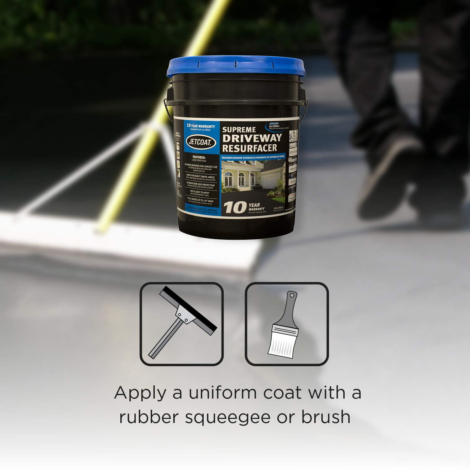 Jetcoat Supreme Driveway Filler & Sealer, 25765, 10-year protection, 5gal