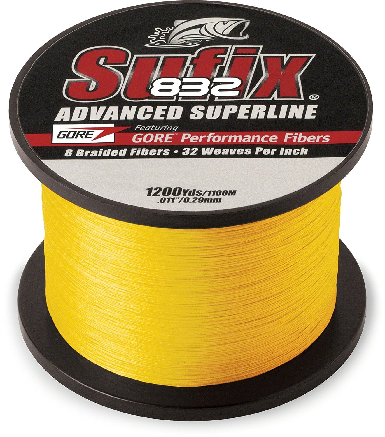 Sufix 660-120Y Advanced Superline 832 Braid 20 Lb Hivis Yellow 300 Yd 