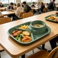 thumbnail image 1 of EGNMCR Kitchen Gadgets, Kitchen Accessories Compartmentalized Plastic Meal Tray And Student Meal Tray For Home And School Use And Light Meal Plates And Available In 3 Colors Plastics dinner plates, 1 of 6