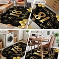 thumbnail image 6 of 4x6 Area Rugs, Happy 18th Birthday Non-Skid Rubber Backing Large Rectangle Rugs - Living Room Bedroom Home Office, Black Golden Balloon Cake Fireworks Indoor Floor Mat Carpets Washable Rug, 6 of 9