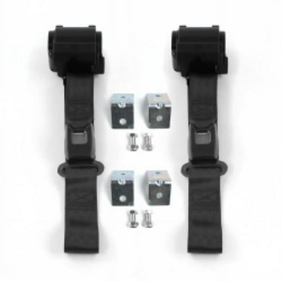 Jeep Wrangler-TJ 1997-2006 Standard 2 Point Black Retractable Bucket Seat Belt Kit with Bracketry - 2 Belts