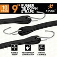 thumbnail image 3 of Rubber Bungee Cords with Hooks 10 Pack 9 inch Heavy-Duty Black Tie Down Straps - by Xpose Safety, 3 of 3