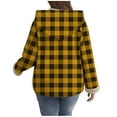 thumbnail image 4 of HAiming Plaid Zip up Fleece Lined Hooded Coat for Women Casual Oversize Long Sleeve Jacket Soft Warm Tops Trendy Clothes, 4 of 7