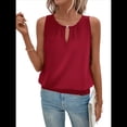 thumbnail image 2 of Chaleco de Moda con Cuello Redondo y Botones, Color Liso, Rojo, Talla XL, 2 of 6