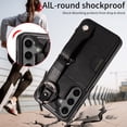 thumbnail image 3 of SaniMore Case for Samsung Galaxy S23 FE, PU Leather Durable [Back Card Slots] Wristlet Kickstand Buckle Protective Bumper Cover Shockproof Anti-fall/Anti-scratch for Ladies, Black, 3 of 10