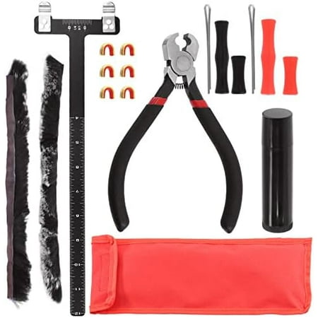 17 Pcs Bow String Nocking Point Archery Accessories with T Shape Bow Square Ruler String Wax Protective Finger Gloves Bowstring Buckle Clip for Compound and Recurve$$Other