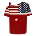 thumbnail image 5 of WAGUTH Womens 4th of July Print T-Shirts Off The Shoulder Patriotic Short Sleeve Tops Casual Basic Tees, 5 of 5