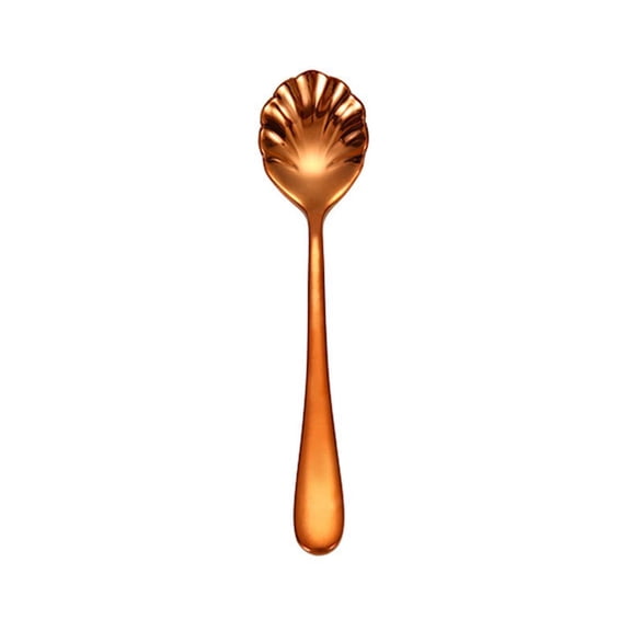 Shell Shape Stir Spoons, Clearance, Stainless Steel Sugar Spoon Vintage 5.2inch Teaspoons for Coffee, Afternoon tea, Dessert, Espresso, Cappuccino, Demitasse, Yogurt, Home, Bar(D)