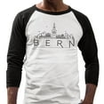 thumbnail image 2 of Skyline Bern Switzerland Three-Quarter Raglan Sleeve Baseball Shirt Unisex Small White/Black, 2 of 5