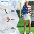 thumbnail image 6 of Yuyamidu American Flag Women Long Sleeve Shirts Size M Soft 1/4 Zip Collared Golf Shirts Slim Fit Shirt Workout Tops for Outdoor Sports, 4th of July, 6 of 8
