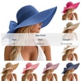 thumbnail image 4 of Karight Women's Wide Brim UPF 50+ Straw Sun Hat with Bow - Foldable Packable Summer Beach Hat with Chin Strap, 4 of 5