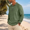 thumbnail image 6 of Havenx Slub Cotton Linen Polo Shirts for Men Long Sleeve Button Down Polo Shirts Collared Golf Shirt Athletic Golf Summer Ultra Comfortable Clothes,Camouflage Green 3XL, 6 of 7