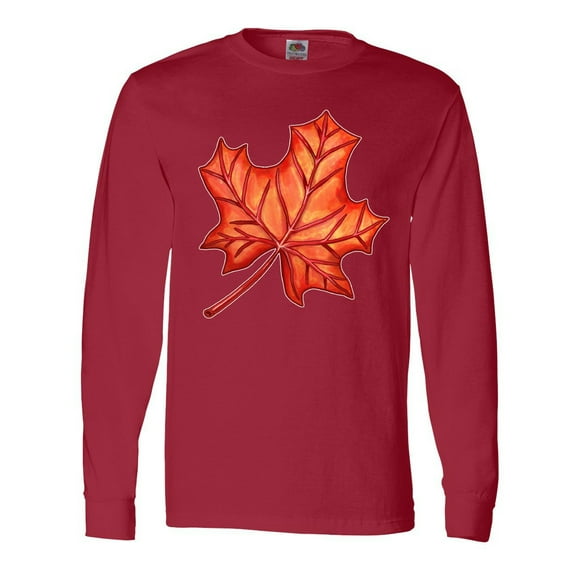 Inktastic Red Canadian Maple Leaf Long Sleeve T-Shirt