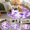 thumbnail image 5 of Purple Flowers Round Area Rug 3.3Ft Washable Circle Rugs for Dining Room Table, Spring Blooms Botanicals Watercolor Floral Non-Slip Carpet Floor Mats Indoor Outdoor Carpet Runner Aesthetic Home Decor, 5 of 8