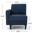 thumbnail image 4 of Noble House Contemporary Fabric Sectional Sofa, Dark Blue, 4 of 11