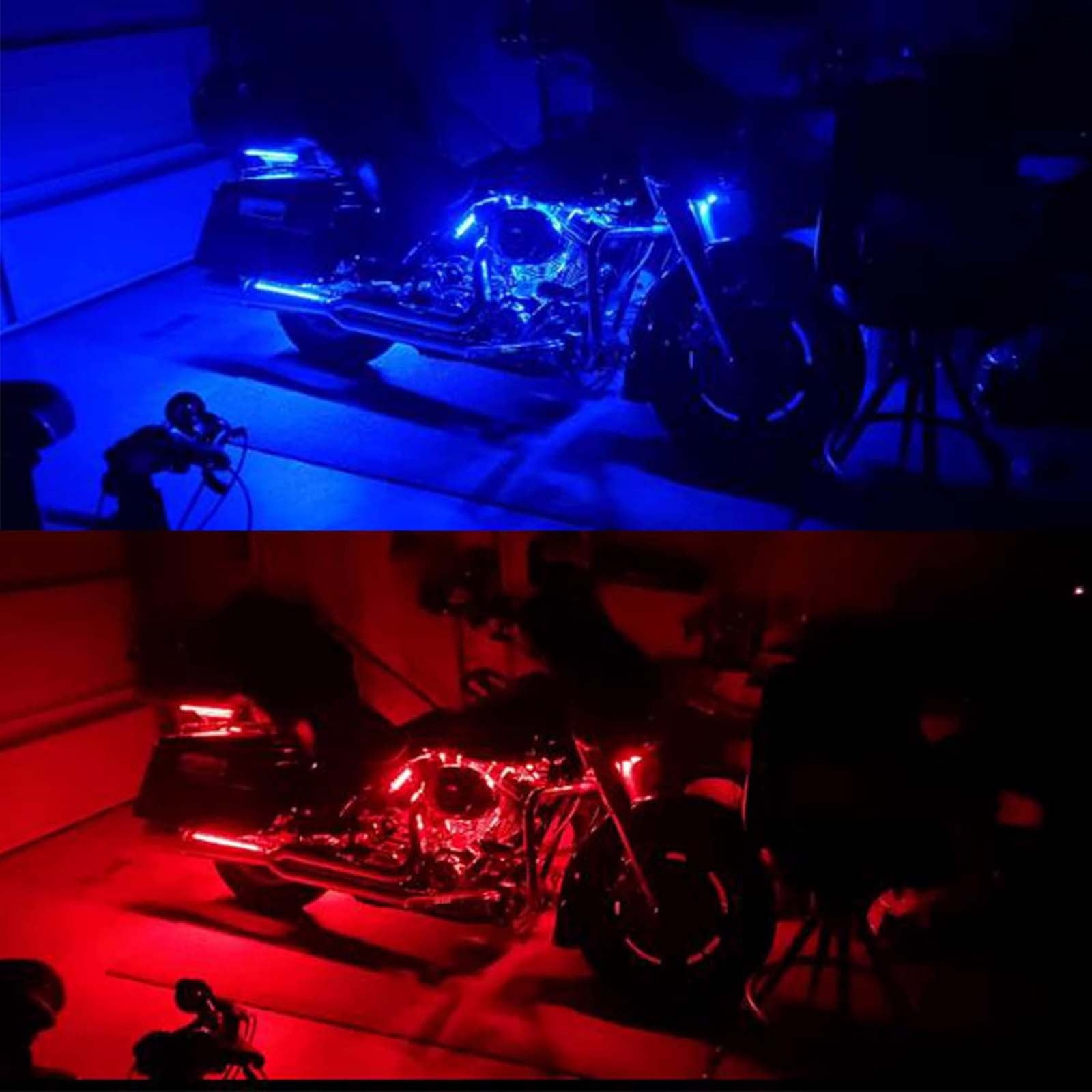Msgweeeg Motorcycle LED Light Kit Flexible Waterproof Neon Light Strip Kit Suitable for 12V Motorcycles and Bicycles