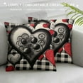 thumbnail image 3 of Nawypu  Valentine's Day Pillow Covers Red Black Heart Decor Throw Pillow Covers Happy Valentine Decorative Throw Pillows Valentines Day Decor for Home Sofa, 3 of 5