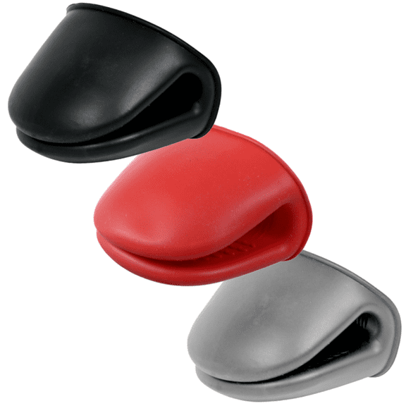 Oven Mitts - Pot holders 3 pack  - Black, Red & Gray - Heat Resistant Cooking Oven Mitts Potholder for Kitchen Cooking & Baking