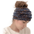 thumbnail image 4 of Yoyauz Messy Bun Hat Premium Knit Soft Stretch Winter Warm Cable Knit Headband, 4 of 6