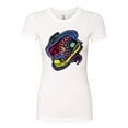 thumbnail image 2 of Wild Bobby, Colorful Sneakers Chucks Streetwear Womens Slim Fit Junior Tee, White, Small, 2 of 3