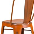 thumbnail image 3 of Commercial Grade 4 Pack 30" High Distressed Orange Metal Indoor-Outdoor Barstool with Back, 3 of 9