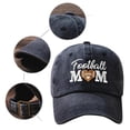 thumbnail image 7 of Sun Hats for Women Unisex Football Mom Embroidered Washed Casual Breathable Baseball Cap Black One Size, 7 of 7