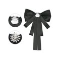 thumbnail image 3 of INSPIRE CHIC Women's Bowknot Brooch Shirt Bow Tie Rhinestone Blouses Neck Tie Breastpin Black One Size, 3 of 4