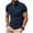 Dark Blue, variant on Men's Button-Up Turndown Collar T-Shirts Big and Tall Color Blocking Pocket Short Sleeve Pullover Shirts for Men