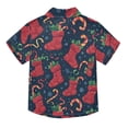 thumbnail image 2 of Dailycode Small Short Sleeve Button Down Shirts Christmas Stockings with Candy Cane Casual Shirt 3-10 Years, 2 of 9