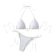 thumbnail image 2 of Trajes de baño Amzcrzy Tankini para mujer, bikini de control de abdomen para mujer, cintura alta, ajuste de cordón, bikinis, traje de baño fruncido, conjunto dividido, blanco, M, 2 of 6