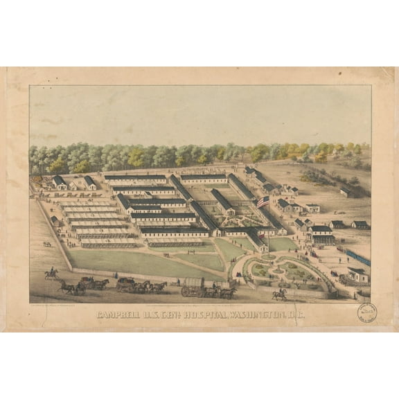 Print: Campbell U.S. Gen'l. Hospital, Washington, D.C., 1864