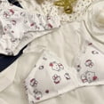 thumbnail image 4 of Ropa interior de Sanrio Hello Kitty para niñas, conjunto de sujetador con copa triangular fina y bonito dibujo animado, lencería de encaje estética Y2k, bragas kawaii para mujer, 4 of 6